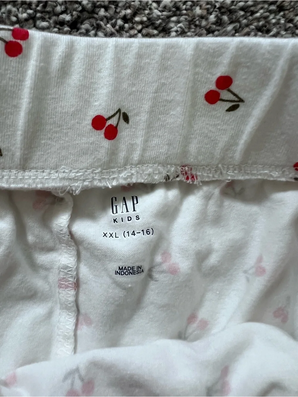 Gap girls size 14/16 White Cherry-Print Skort Matching Set